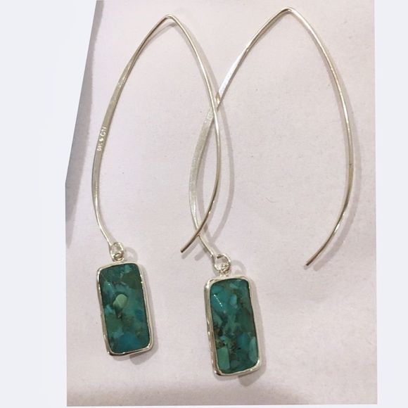 SILPADA OASIS Sterling Silver 925 Turquoise Drop Dangle Earrings NIB - Picture 6 of 14